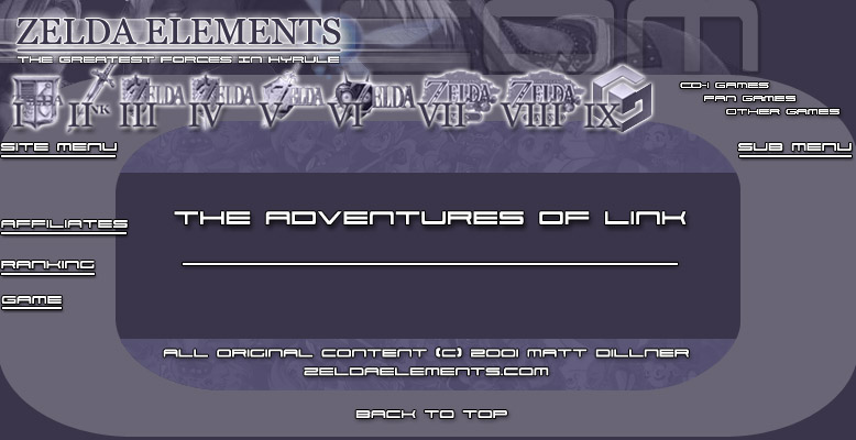 The silver Zelda Elements masthead from version 2.0